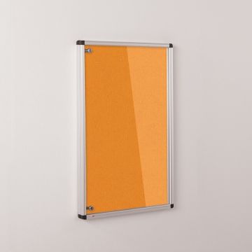 ColourPlus Vibrant Tamperproof Noticeboard Aluminium Frame 900 x 600mm - Orange