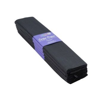 Crepe Paper Non-Bleed 50cm x 3m - Black - Pack of 10