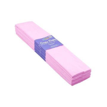 Crepe Paper Non-Bleed 50cm x 3m - Light Pink - Pack of 10