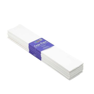 Crepe Paper Non-Bleed 50cm x 3m - White - Pack of 10