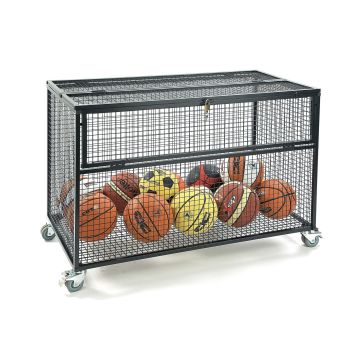 Lockable Mesh Storage Trolley - Grey