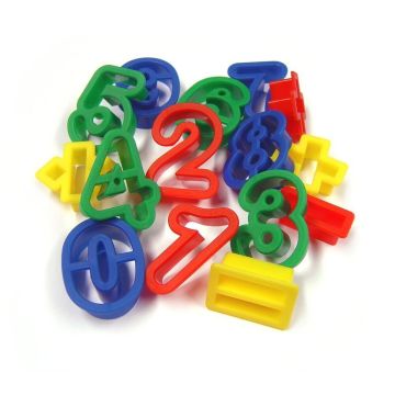 Plastic Dough Cutters - Numbers & Symbols - Pack of 15