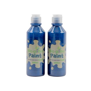 Bio Glitter Paint 300ml - Blue - Pack of 2