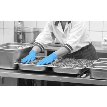 Blue Nitrile Disposable Gloves Powder Free - Large - Pack of 100