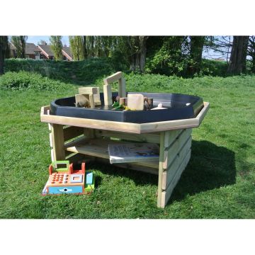 Outdoor Wooden Play Tray Stand With Storage