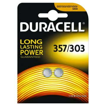 Duracell Button Battery S/Ox 1.5 D357 - Pack of 2