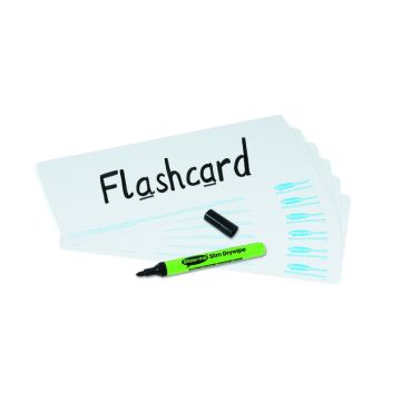 Show-me Literacy and Numeracy Drywipe Boards 1/3 A4 Plain - Pack of 10