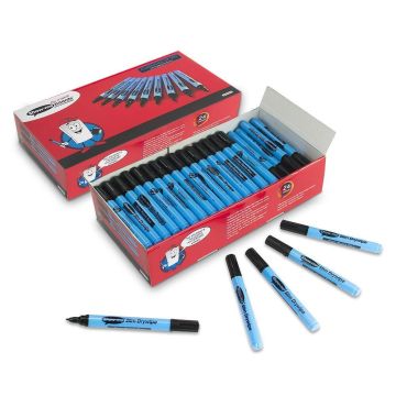 Show-me Fineline Kids's Drywipe Whiteboard Pens - Black - Pack of 100