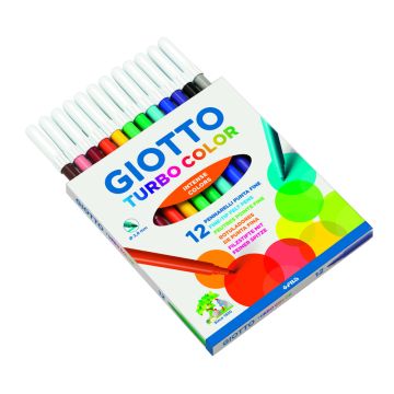 Giotto Turbo Color Fine Felt Tips - Pack of 12
