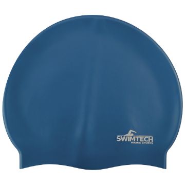 Swimtech Silicone Swim Cap - Blue