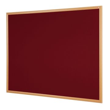 Eco Friendly Light Oak Framed Noticeboard 1200 x 1200mm - Burgundy