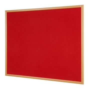Eco Friendly Light Oak Framed Noticeboard 1200 x 1200mm - Red