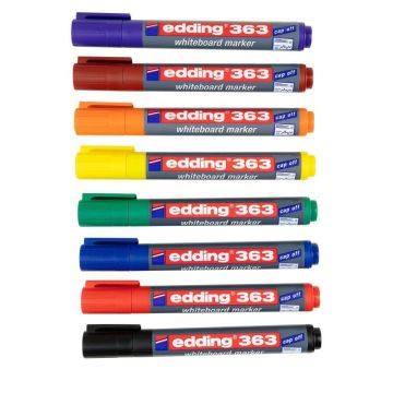 Edding 363 Drywipe Whiteboard Markers Chisel Tip Classpack Assorted - Pack of 50