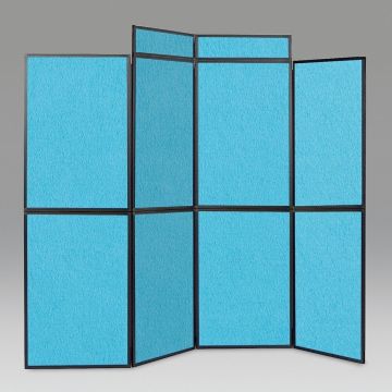 Busyfold Light 7 Panel Folding Kit With Triangular Shelf Header & Carry Bag - Cyan