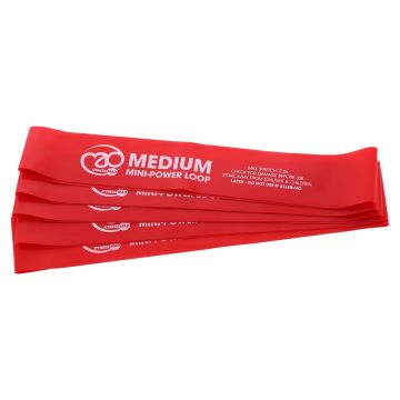 Fitness Mad Mini Power Loop - Medium - Red - Pack of 5