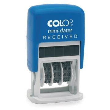 S160 Colop Self Inking Mini Text & Date Stamp - Received