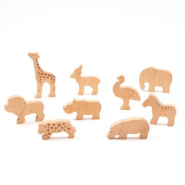 Wooden Savannah Animals - Pack of 9