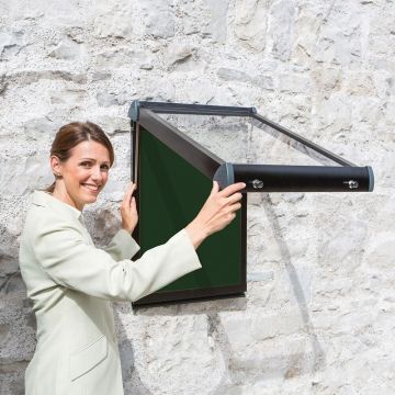 Shield Exterior Showcase 575 x 712mm - Black Frame/Bottle Green