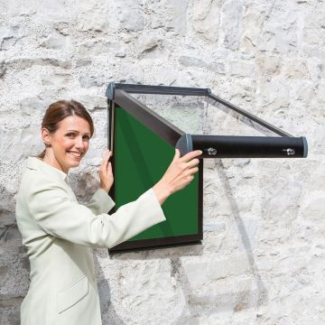 Shield Exterior Showcase 575 x 712mm - Black Frame/Emerald