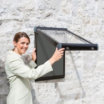 Shield Exterior Showcase 575 x 712mm - Black Frame/Gunmetal