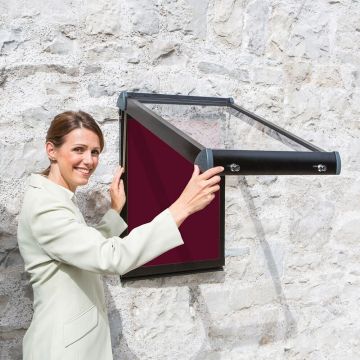 Shield Exterior Showcase 750 x 537mm - Black Frame/Dark Wine