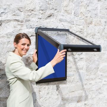 Shield Exterior Showcase 750 x 537mm - Black Frame/Royal Blue