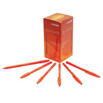 EziGlide Ballpoint Pens - Orange - Pack of 50