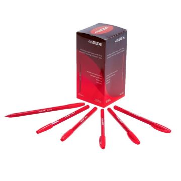 EziGlide Ballpoint Pens - Red - Pack of 50