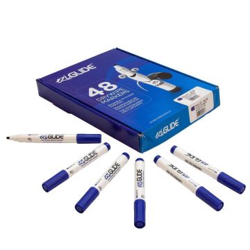 Eziglide Drywipe Whiteboard Markers Blue Bullet Tip - Pack of 48