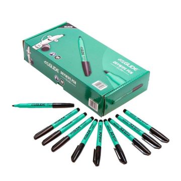 EziGlide Slim Drywipe Whiteboard Pens Classpack Black - Pack of 100