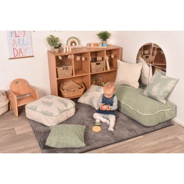 Fern Print Bench Seating Set - Green