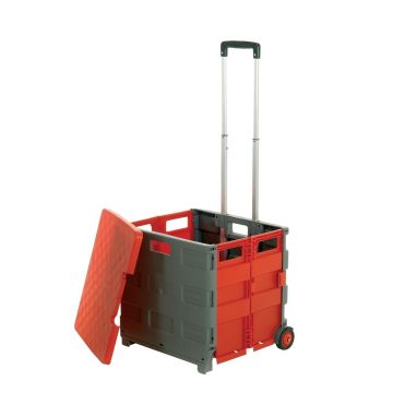 Folding Box Truck 990 x 460 x 390mm - Grey/Red With Lid