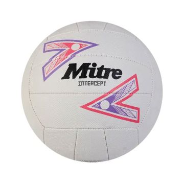 Match Netball - White/Purple/Pink - Size 5 - Pk 5 with Bag
