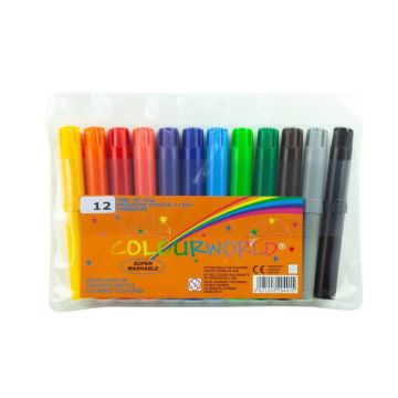 Colourworld Felt Tip Pens Jumbo Assorted - Pack of 10