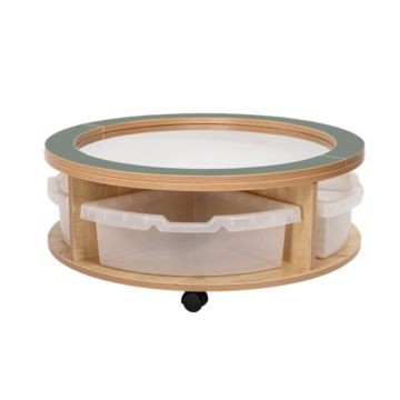 Mobile Round Single Tier Storage with Tubs