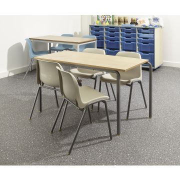 Classmates Contemporary 4 Beech Tables & 8 Chairs Pack - 1100 x 550mm - 4-6 Years - Sand