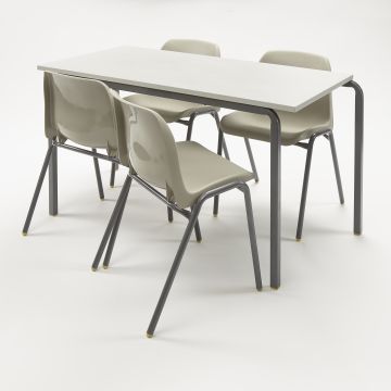 Classmates Contemporary 4 Grey Tables & 8 Chairs Pack - 1100 x 550mm - 4-6yrs - Sand