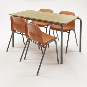 Classmates Contemporary 15 Beech Tables & 30 Chairs Pack - 1100 x 550mm - 11-14 Years - Flame