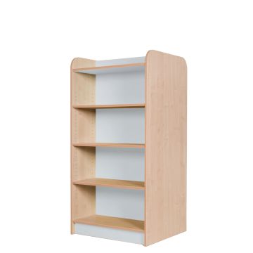 Maplescape Double Sided Library Bookcase - Grey - 1500mm