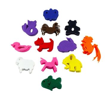Peel & Stick Felt Animal Shapes - Pack of 72