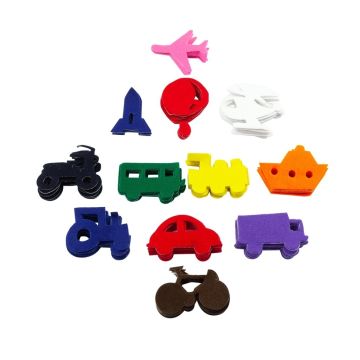 Peel & Stick Felt Transport Shapes - Pack of 72