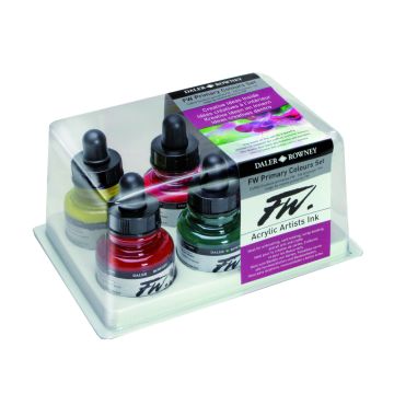FW Acrylic Ink Set 29.5ml Primary Colours - Pack of 6