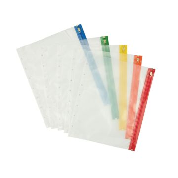 Multi-Punched Zip Wallet A4 - Assorted - Pack of 30