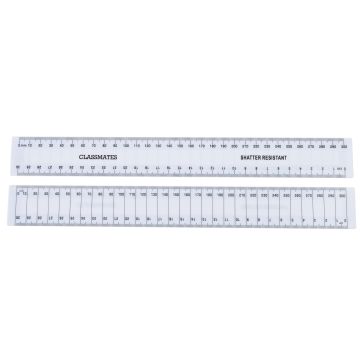 Classmates Shatter Resistant Ruler White 300mm/30cm - Pack of 10