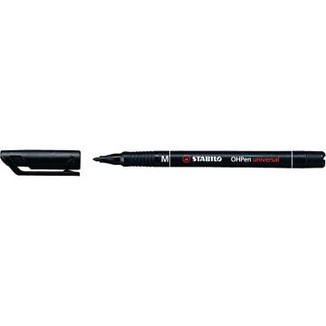 Stabilo OHP Marker Pens Black Bullet Tip - Pack of 10