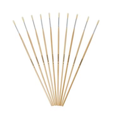 Classmates Long Round Paint Brushes - Size 6 - Pack of 10