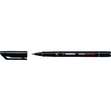 Stabilo OHP Marker Pens Black Superfine Tip - Pack of 10