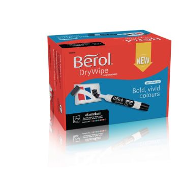 Berol Whiteboard Marker Assorted Chisel Tip - Pack of 48