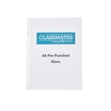 Classmates Pre-Punched Laminating Pouches 150 Micron A4 Gloss - Pack of 100