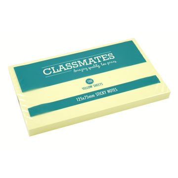 Classmates Sticky Notes Yellow 75 x 125mm - Pack of 12